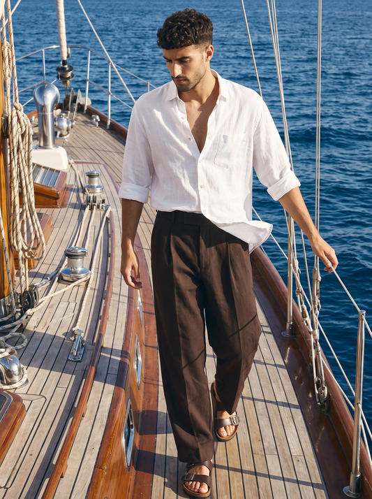 Griffyn white pure linen shirt - view 3