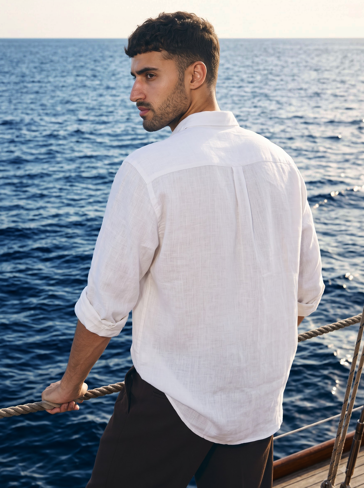 Griffyn white pure linen shirt - view 5